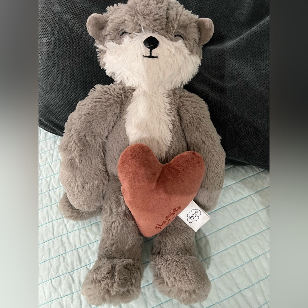 Slumberkins Gray otter with Heart
